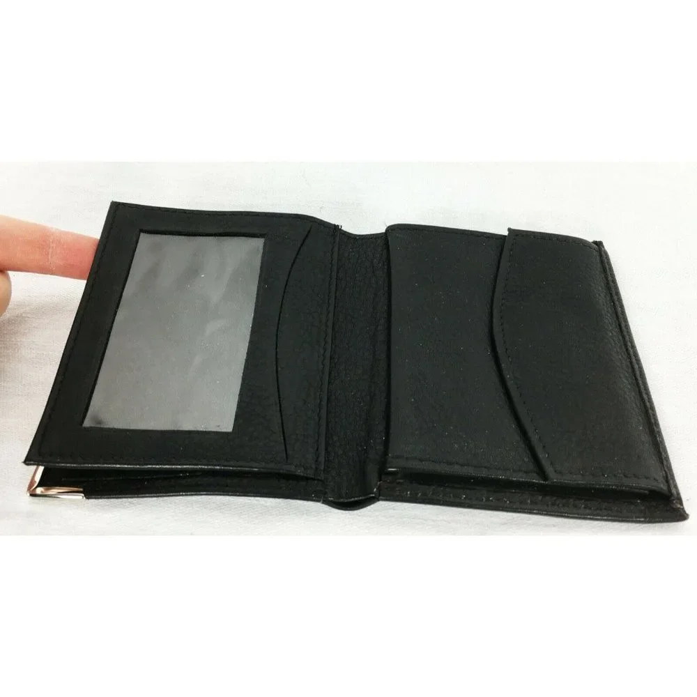 High End Banco Germany Black Wallet Coin Pocket ID Card Window Credit Card Bill